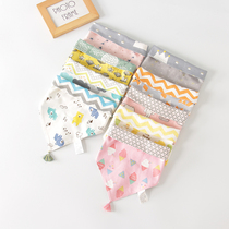 Baby saliva towel baby triangle towel cotton double button spring and autumn newborn bibs children big triangle towel