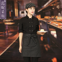 Fanny Cess 2021 New Hotel dining noodle chef dress female black double-breasted chef overalls top