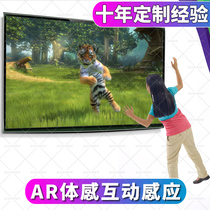 ar somatosensory interactive game customized development XBOX projection Childrens Park all-in-one machine 3d material fun annual meeting event exhibition stall with fire interactive holographic naked eye dynamic head and shadow wall