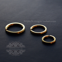 Pure copper vintage double-layer key ring aperture flat ring key ring strong brass practical 30mm25mm20mm