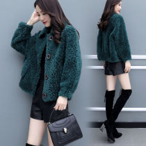 Fur one-piece coat womens 2021 autumn and winter imitation lamb wool coat womens short Korean version loose fashion coat