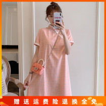 Pregnant woman one-piece dress Summer 2020 pregnant woman dress new fashion improved loose qipao big code pregnant woman with dress