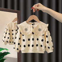 Girls clothes 2021 new childrens foreign style coat childrens clothes plus velvet autumn and winter womens baby Autumn Tide