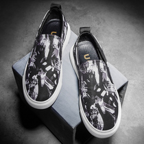  Mens shoes Summer lazy shoes Canvas shoes All-match trend black shoes One-pedal casual shoes Loafers board shoes Men
