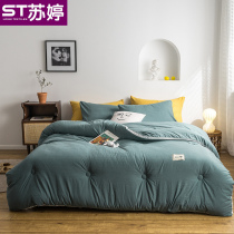 Soybean fiber quilt winter thickened warm spring and autumn single student dormitory male dormitory winter double bed quilt core