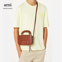 AMIs iconic designer cowhide diagonal square camera bag