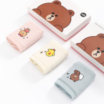 (Brown Bear joint name) Fenten underwear women cotton antibacterial crotch Japanese mid-waist cotton girl triangle shorts