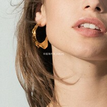  Spain counter purchases European and American INS tide brand UNOde50 hand-gilded large circle earrings light luxury waves