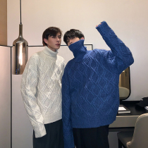 Hualun autumn and winter Korean version of retro thick turtleneck sweater men and women winter thick bottoming sweater loose lazy
