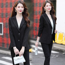 Limited edition net red small suit Spring thin womens casual formal suit Long sleeve large size jacket Spring 2020