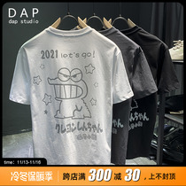 短袖t恤男装2022新款潮牌夏季ins潮流体恤蜡笔小新联名印花上衣男