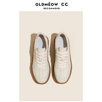 Old meow shop genuine leather Detraining shoes women 2022 new fall flat bottom casual biscuits shoes Stide board shoes