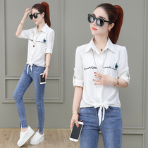 Womens Long Sleeve Shirt 2021 Spring New Womens Flash Super A Shirt Top Shirt Tide European Fashion Summer