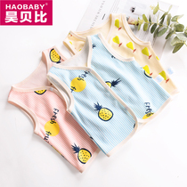 Baby waistcoat spring and autumn baby waistcoat base shirt men and women children cotton small vest single layer cardigan