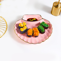 Nordic Cutlery Dish Dishes Home Water Dumplings Plate With Vinegar Dish Creativity Phnom Penh Ceramic Sub-Dish Sushi Pan
