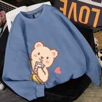 Round neck Womens loose Korean version of autumn womens hats without hats spring and autumn thin models 2021 new design sense niche Tide