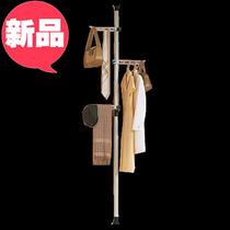 Clothes Rod vertical e-brace home toilet clothes fork wardrobe telescopic non-perforated balcony toilet floor