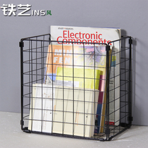 Anti-rust net trash can household metal trash basket office barbed wire waste paper basket toilet without cover