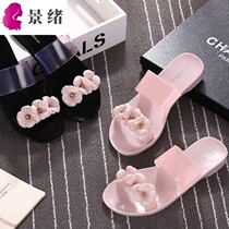 Wear Camellia jelly sandals womens shoes beach flip Korean sandals Women summer fashion non-slip Leisure