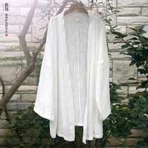 Muke original cotton and hemp Hanfu windbreaker sunscreen clothing Mens cloak jacket loose large size spring new trend national style