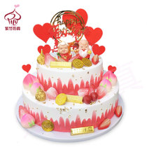Cake model simulation 2019 new popular European double-layer birthday Net red window sample birthday cake model