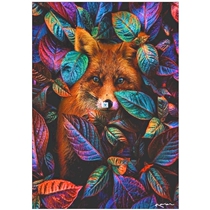 Full round 5D DIY diamond painting animal fox leaf diamond