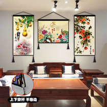 Chinese style fabric hanging painting porch corridor aisle wall decorative cloth painting Chinese living room study background hanging cloth