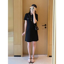 Big ding with the same homemade French casual foreign style age-reducing skirt thin slim temperament short-sleeved T-shirt dress