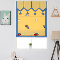 Cartoon flying saucer star curtain head childrens room Roman curtain Small window cloth louver lifting curtain Tatami curtain custom