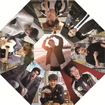 Li Yi Feng Customized Clear Umbrella Star Perimeter Bee Fans Should Aid Black Glue Dual-use Umbrella for Girls and Girls Day