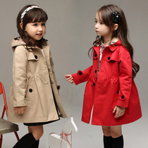 Girls autumn clothes British windbreaker thickened coat small and medium childrens clothing Korean version of childrens autumn and winter cotton coat tide