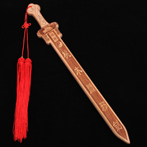 Peach-wood sword pendant seven-star sword integrated non-splicing environmental protection non-lacquered peach wood sword pendant home decoration
