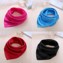 Bank stewardess professional attire solid color silk scarf womens summer etiquette single naked color small square scarf scarf scarf 60