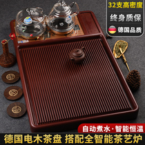 Electric wood tea tray German home integrated electric tea stove whole set of drainage type large tea table modern brief Boiling Water Tea Sea