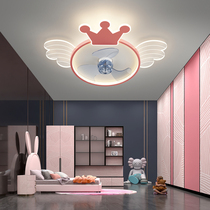 Nursery bedroom ceiling ins net red light luxury crown fan lamp 2022 new girl princess room lamp