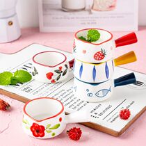 Cute Day Style Ceramic Milk Pot Baking Small Milk Cups Mini Milky Cups With Handle Coffee Milk Jars Sauces