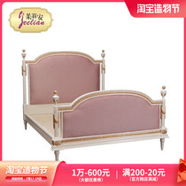 Julianne home European French solid wood pink double bed hand carved gold leaf 15 meters luxury