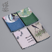 Velvet painted tea towel absorbent tea cloth kung fu tea set accessories do not lose hair coffee table tea table kung fu tea towel