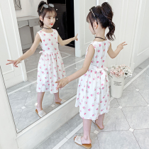 Girls Summer Little Qing Dress 2022 New Children Summer Cotton Dress Little Girl Bottle Princess Dress