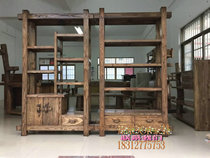 YL018 old elm Bo ancient shelf solid wood Chinese style dobao Pavilion shelf tea shelf display shelf bookshelf
