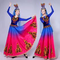 2018 New Uyghur Ethnic Costumes Modern Opening Dance Grand Pendulum Skirt Xinjiang Dance to serve as an adult female