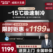 Pulsa Refrigerated Frozen Bench Commercial Kitchen Case Board Double Warm Flat Cold Freezer Stainless Steel Horizontal Freezer