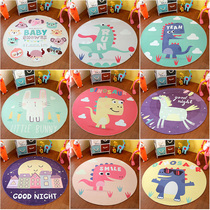 Childrens round carpet cartoon computer chair cushion cute bedroom carpet machine washable room bedside blanket basket mat