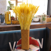 Rattan grass woven dried flower simulation flower basket flower arrangement bucket Reed wheat ear rabbit tail grass living room TV cabinet decoration ornaments