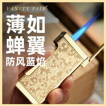 VanityFair Windproof Lighter Ultra-thin metal personality creative inflatable straight punch carved cigar lighter