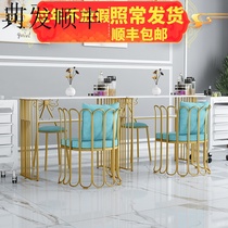 Personalized factory price nail tables and chairs suite marble countertop beauty single double armor unit simple modern