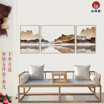 New Chinese Arhat bed Tatami Bay window collapse Simple Zen furniture Elm solid wood sofa bed living room 2 meters bed mortise and tenon