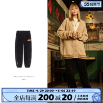 China Li Ning Day in Golden 2022 New Year Series Casual Pants Women Loose Bunches Pants AKXS080-1