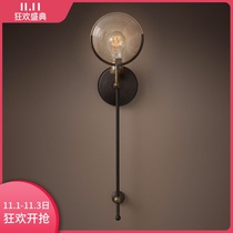 American retro simple industrial wind wall lamp living room background wall aisle entrance stairwell wall lamp mirror headlight