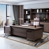 New Chinese Desk Chair Combination Solid Wood Boss Table President Table Big Bantai Office Furniture Ukim Wood Custom
